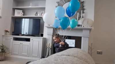Gender reveal confetti cannon fires at Dad's jewels. Daughter &amp; wife think it's hilarious.