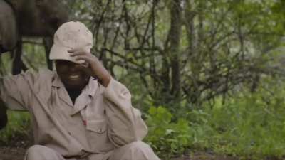 ? A young elephant hears his name and decides to interrupt an interview