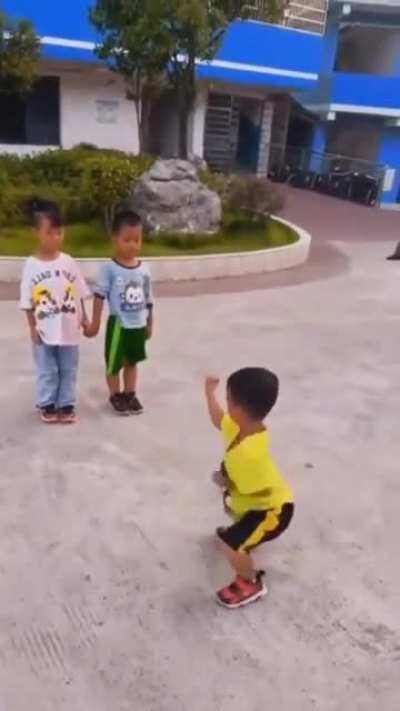 Baby "Jet Li" vowed to never lose again, after his first agonizing defeat. ?