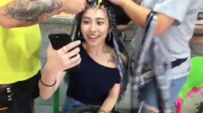 Getting Her Hair Done