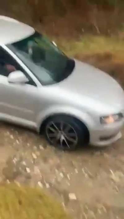 Audi idiot vs river