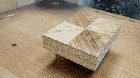 A test piece for a table I'm making, it changes color depending on where you stand