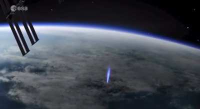Rare natural phenomena were recorded from the International Space Station - "elves" (rapidly expanding disc-shaped areas of reddish glow that can reach hundreds of kilometers across) and lightning of the "blue jets" type