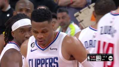 [Highlight] Russell Westbrook fouled and hits both free throws. Clippers up 3 with 17 seconds to go