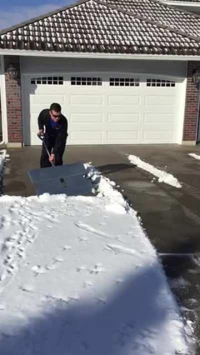 I made a snow shovel. “Blow shovel”