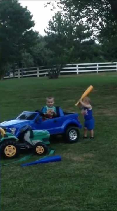 Who's dumber the kid that hit his brother or the kid crying about such a light hit