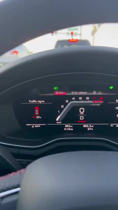 My new car tells you how much time is left on red traffic lights