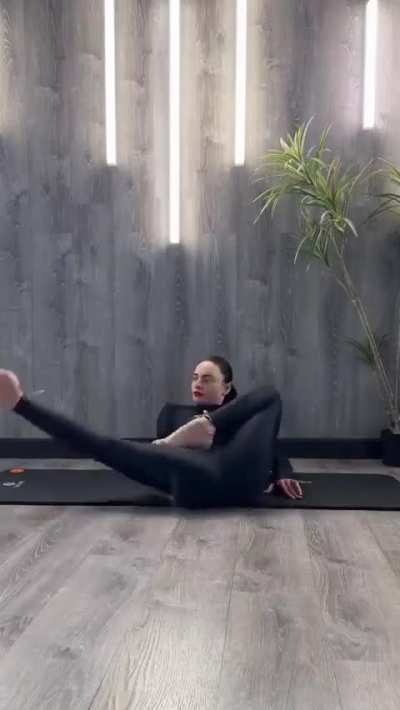 Crazy flexible legs of a ballerina