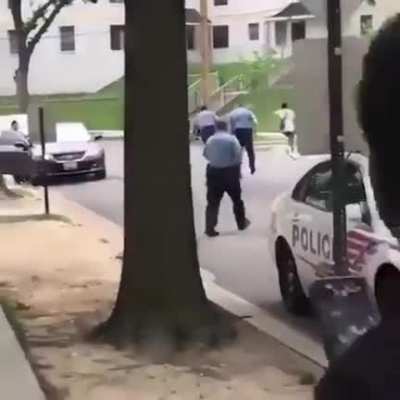 Guy running away from police