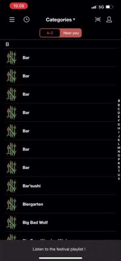 Checking the list of “food” stalls at a festival after promising myself I wouldn’t drink. Good luck to me ?