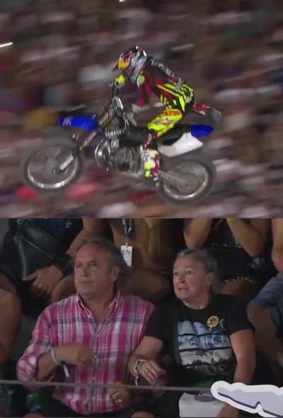 Great Stunt!! Check out Tompage's parents reaction! ?
