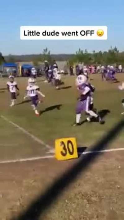 His stiff arm is on point, but the sirens at the end though ?