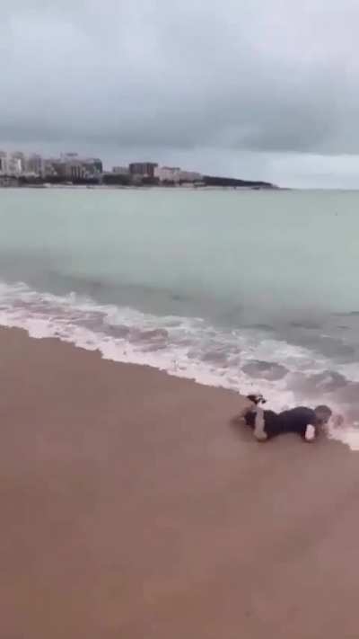Trying to time a wave.