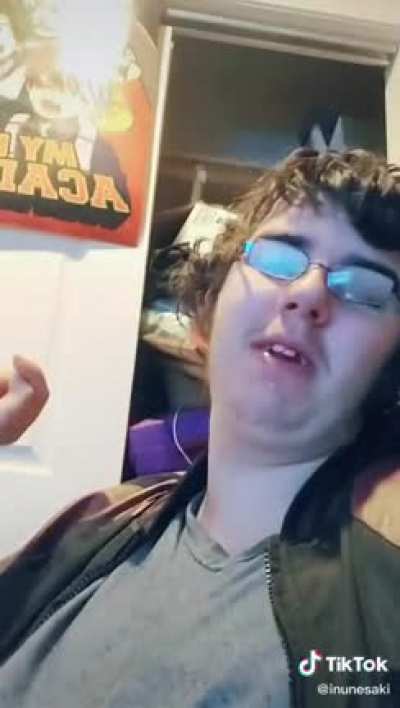 He literally drooling