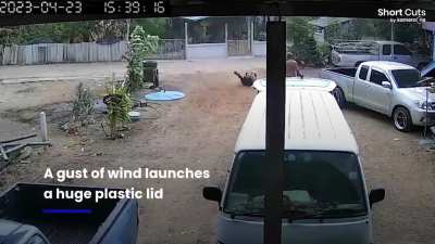 This guy got a nasty surprise during a storm