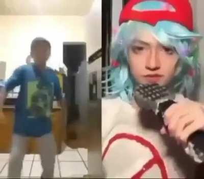 Fnf cosplayer and a chad 11 yr