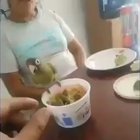 he is afraid of the knife for sure