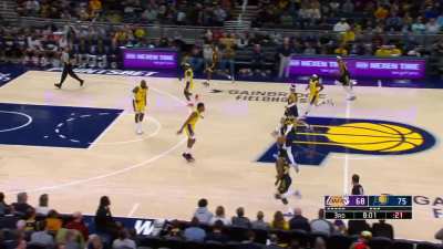 [Highlight] Halliburton gets a crazy assist in transition vs Lakers