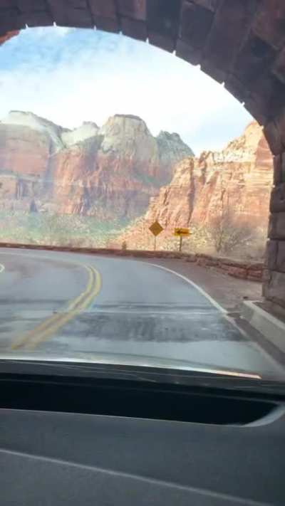 ? Coming out of the tunnel in Zion National Park, Utah.