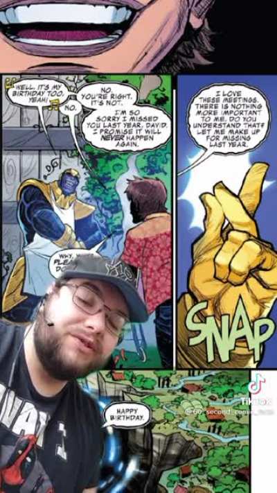 Thanos' personal mission to ruin a man's birthday every year