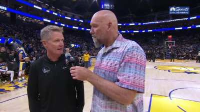 [Highlight] Steve Kerr's Turn to Get Asked by Tom Tolbert on His Favorite Animal: "My English Cream Retriever. Dogs."