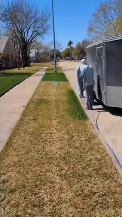 The grass is NOT always greener on the other side. It's spray-painted.