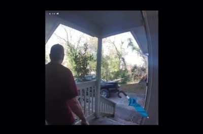Man gets a gun pulled on him for trying to break into a truck while the homeowner is still home.