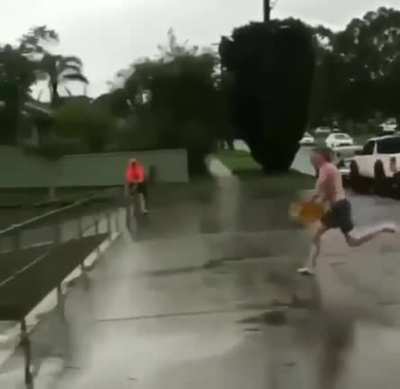 WCGW running across the spot you just took the "Slippery When Wet" sign from...?