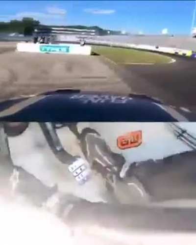 Angle showing pedal control to perform a drift.