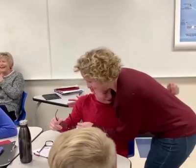 They were studying color... the school principal brought in some glasses that allowed this youngster see color for the very first time