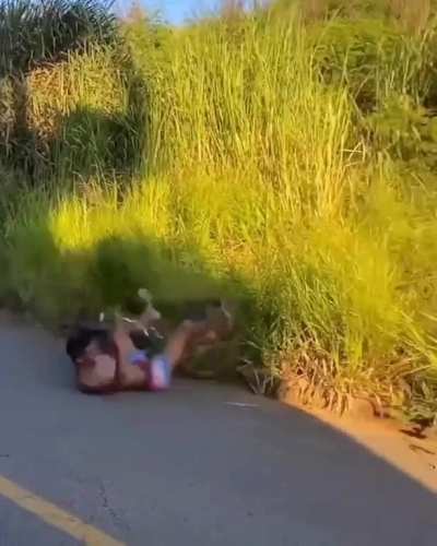 on the asphalt