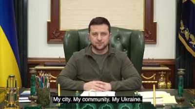 "I stay in Kyiv. On Bankova Street. I’m not hiding. And I'm not afraid of anyone. As much as it takes to win this Patriotic War of ours." - President Zelenskyy on March 7, 2022