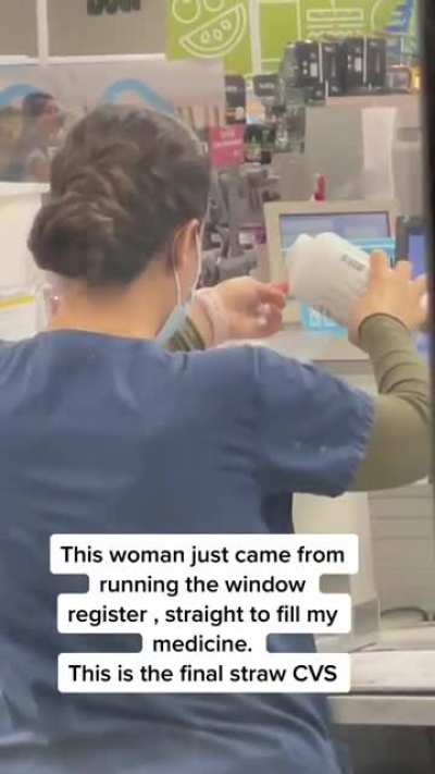 She went from CASH HANDLING to handling medications with her bare hands