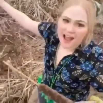A woman found a wild corn dog ??