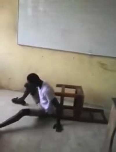 You're supposed to sit on a chair, not backflip