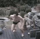 Jumping into a frozen pool