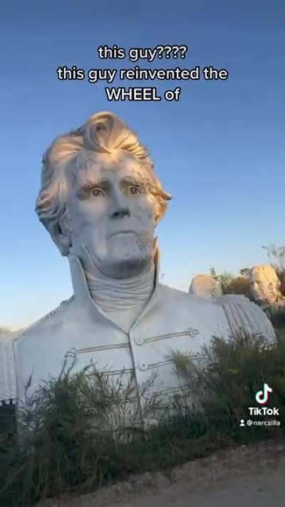 You ever stumbled upon a field of giant decaying presidential heads?