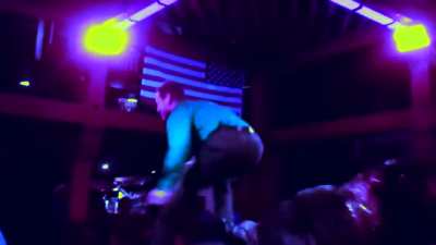 man bull riding into next dimension (sound)