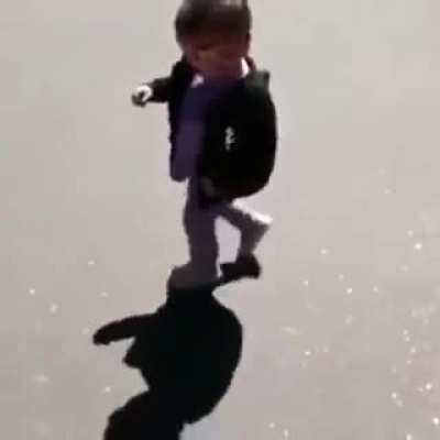 He is scared of his shadow