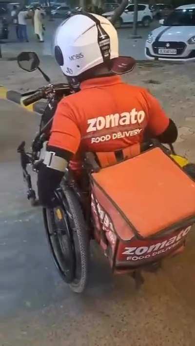 Wheelchair transform into a motorcycle.