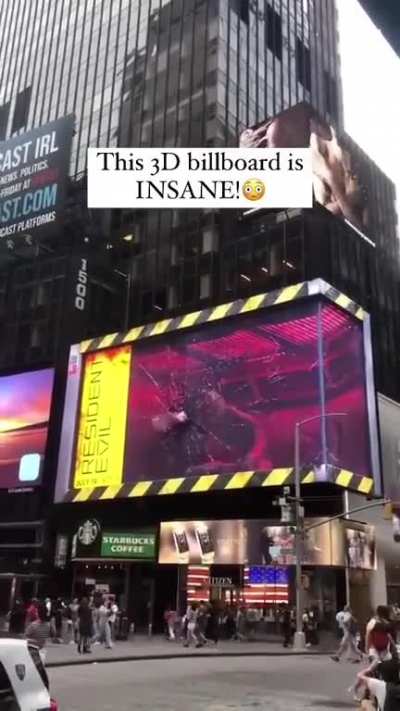 This resident evil advert on the 3D billboard in Times Square is insane!??