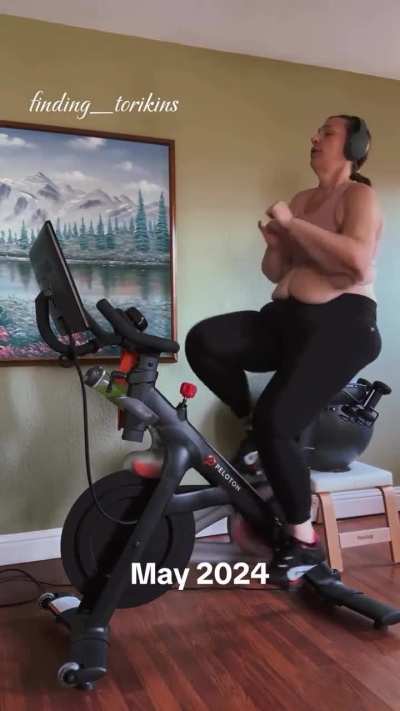 Weight loss progress in 3 years using indoor exercise bike