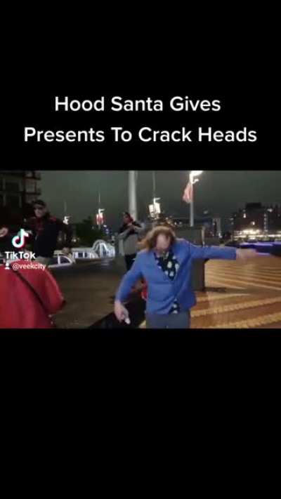 Hood Santa Gives Presents to crackheads