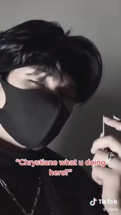 He’s brandishing a literal pair of sewing scissors