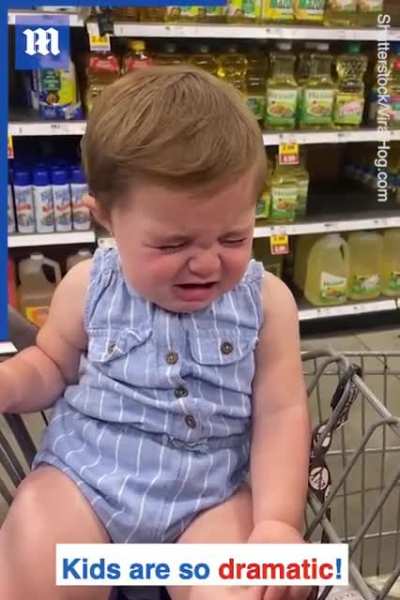This baby hasn't quite mastered the art of fake crying ? ? via Shutterstock