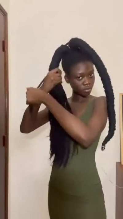 This girl is very talented doing hair design