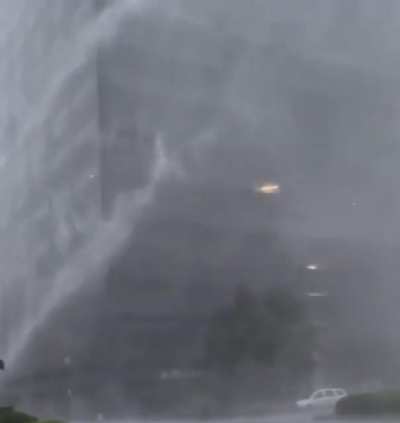 Hurricane Ida going through downtown New Orleans