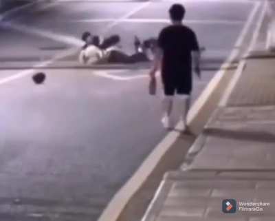 Practicing basketball on your way home