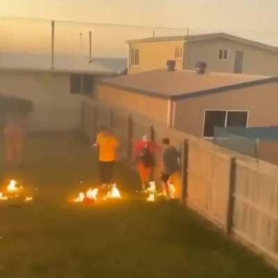 WCGW in a backyard fire