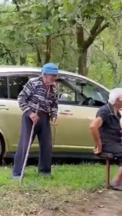 My 101 old great grandfather fooling around with his 97 year old wife ?❤️